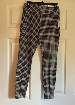 NWT Old Navy Small Stevie high rise pixie houndstooth pull on pants stretchy thumbnail 8