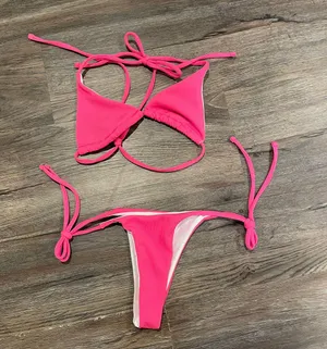 SheIn Pink bikini thumbnail 1