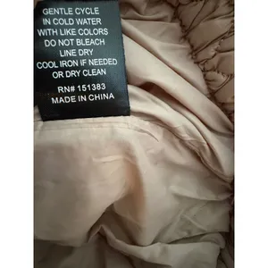 Current Air Tan Cropped Puffer Jacket Womens Large Popcorn Smocked Zip Up Beige thumbnail 5