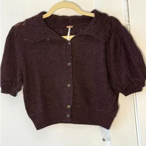 Free People Edie 100% Cashmere Cardigan Size S NWOT Fudge Brown thumbnail 5
