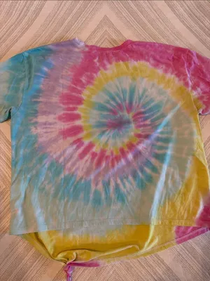 Generation Love Pastel Rainbow Tie-Dye Knotted Hem Crew Neck T-Shirt Size Small thumbnail 6