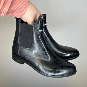 Nautica Shayna Black Rubber Chelsea‎ Rain Boots Womens Size 6 Ankle Booties thumbnail 1