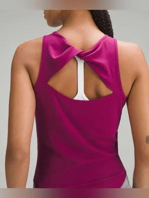 Lululemon Modal Silk Twist-Back Yoga Tank Top – Magenta Purple – 6 thumbnail 4