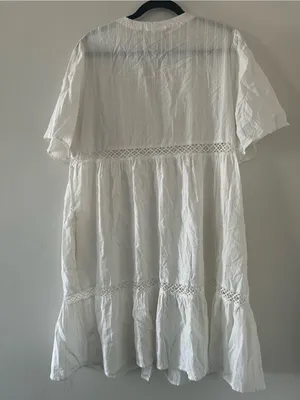 Knox Rose White 100% Cotton Eyelet Short Sleeve Mini Dress XXL Cottagecore thumbnail 7