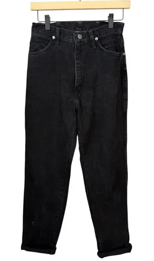 Wrangler Vintage Black High Rise Straight Mom Jean Bareback No Butt Pocket Jeans thumbnail 1
