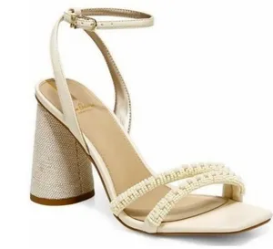 Sam Edelman Women's Ivory Kia Sandal Nappa Beaded Heels US 10‎ thumbnail 1