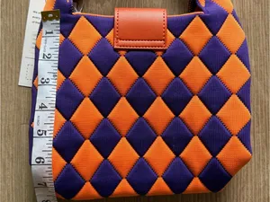 Purple & Orange Checker Tote‎ Bag thumbnail 3
