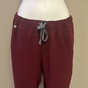 FIGS Burgundy Women’s Pull-On Pockets Elastic Waist Drawstrings MXXSW2004-Medium thumbnail 4