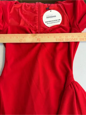 Babyboo MEGAN MINI DRESS - RED size small long sleeve nwt‎ sexy chic cute party thumbnail 6