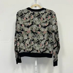 Pink Yotto Floral‎ Crewneck Long Sleeve Top Black Multi Botanical Print Small thumbnail 2