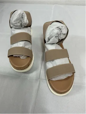 Woman’s New Soda Madyson Slip On Strappy Cork Wedge Sandals Size 9 Wheat thumbnail 2