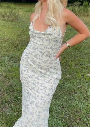 Cowl neck Floral maxi dress thumbnail 3