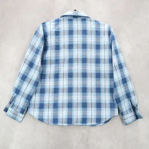 Teddi Blue Plaid Flannel Western Long Sleeve Button Up VTG College Petite Small‎ thumbnail 2