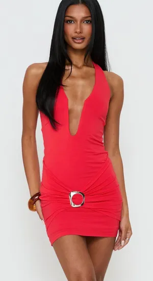 Princess Polly red mini dress thumbnail 1