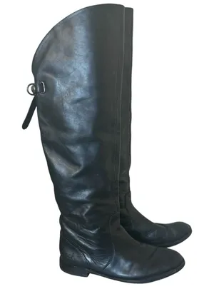 Coach Cheyenne Black Riding Equestrian Leather Over The Knee Boots 5.5 B‎ Luxury thumbnail 1