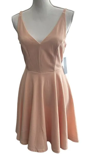 Lulus Darling Delight Blush Skater Dress thumbnail 1