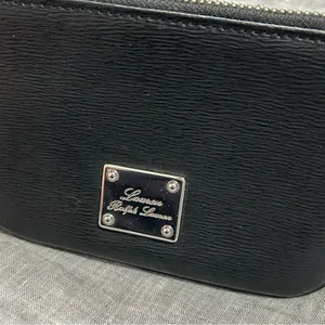 Lauren Ralph Lauren Black Leather Coin Purse Clutch Wristlet thumbnail 2