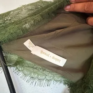 Bishop + Young Olive Green Satin Lace Trim V-Neck Camisole Tank Top 2X #1200 thumbnail 3