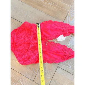 We Are HAH Comin' In Haht Lace Bodysuit Womens Red XS thumbnail 5