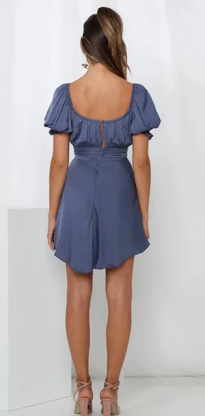 Blue Mini Silk Dress Size XS thumbnail 2