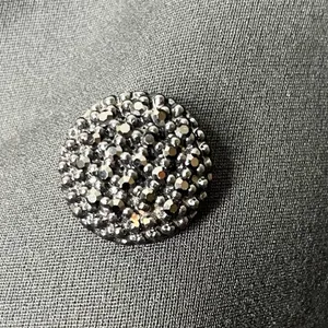 Vintage Black Wool Blend Winter Overcoat with Jeweled Buttons Size XL thumbnail 9