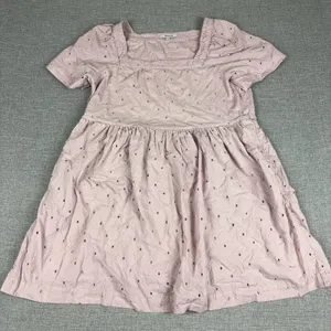 Madewell Dress Womens Large Pink Square Neck Eyelet Floral Short Sleeve Sundress thumbnail 1