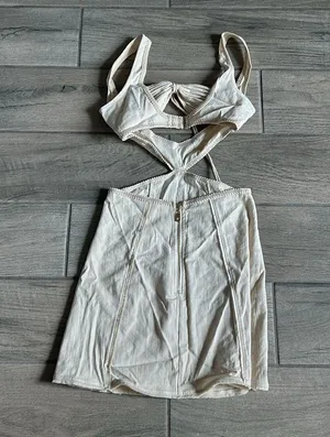 Byclee cream cutout mini dress thumbnail 5