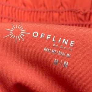OFFLINE by Aerie Women M Athletic Shorts Polyester Stretch Orange thumbnail 2