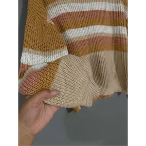 Rue 21 Striped Color Block Scoop Neck Knit Sweater Size Medium thumbnail 3
