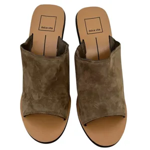 DV by Dolce Vita Alba Olive Suede Open Toe Mules with Jute Woven Heel 9 thumbnail 4
