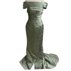 Missacc nwt sz 2-4??Off Shoulder Evening Gown Dress Green Sleeveless‎ Maxi thumbnail 2