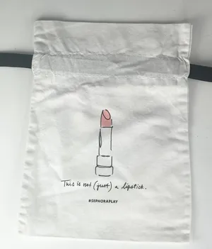 Sephora Not Just a Lipstick Drawstring Cloth MakeUp Delicates Travel Bag New thumbnail 1