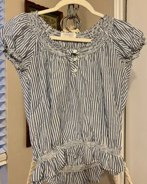 Forever 21 Blue and white top thumbnail 1