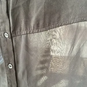 Free People Black Sheer Button-Up Blouse thumbnail 5