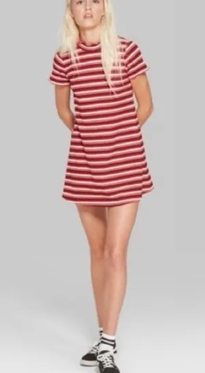 Wild fable red black white striped ruffle too sundress thumbnail 2
