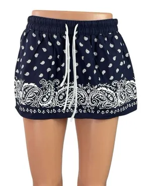 NEW Edikted Hidi Bandana Paisley High Rise Mini Wide Leg Flare A-Line Skirt XS thumbnail 1