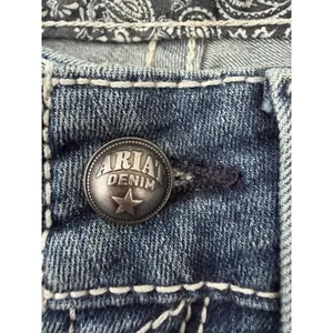 Ariat REAL Straight Jeans Women US 27R Rainstorm Mid Rise Medium Wash Western thumbnail 9