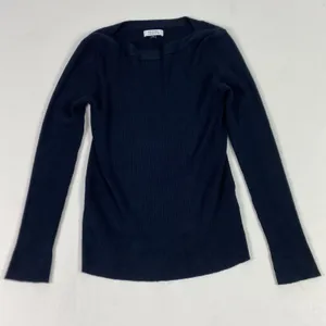 Galeries‎ Lafayette Sweater Womens Small Blue Boat Neck Ribbed Knit Pullover thumbnail 1
