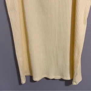 NEW Old Navy Yellow Cotton Blend High Waisted Ribbed Midi Skirt Women’s Size XXL thumbnail 5