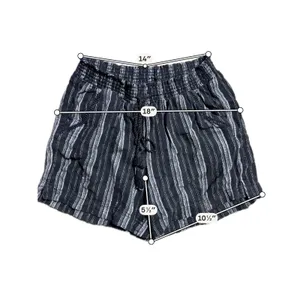 Briggs Womens Black White Striped Smocked Waist Tassel‎ Shorts Size M thumbnail 3