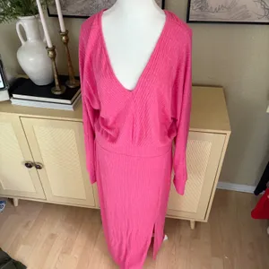 Anthropologie Daily Practice Pink Ribbed Barre Midi V-Neck Dress Size Large‎ NWT thumbnail 3