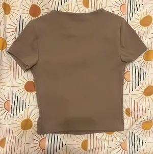 Express Tan Body Contour Cropped Tee thumbnail 2