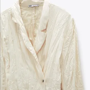 NWT  Zara CREASED-EFFECT SATIN JACKET Medium Lightweight thumbnail 5
