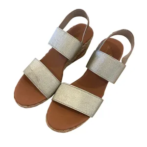 Tommy Bahama Sakura Wedge Espadrille Sandals Gold Metallic Ankle Strap Shoes 6.5 thumbnail 2