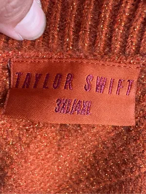 Official Taylor Swift The Life of a Showgirl Burnt Orange Cable Knit Cardigan thumbnail 7
