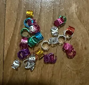 Multicolor Metallic Hair Bead Mix - Bright Assorted Colors thumbnail 1