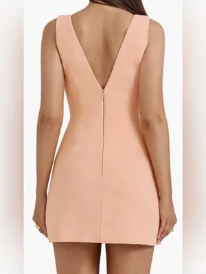 NEW House of CB Olympia Deep V neck sleeveless mini Dress sz Medium thumbnail 2