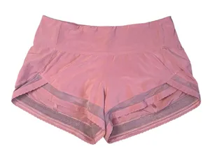 Lululemon Time to Sweat Short Women 6 Pink Good Scalloped Mesh‎ Running Athletic thumbnail 1