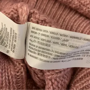 Abercrombie And Fitch Pink Cable Knit‎ Turtleneck Sweater Cozy Preppy Small thumbnail 5