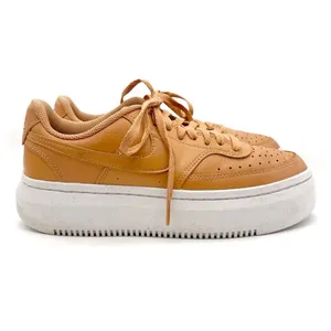 Nike Court Vision Alta Platform Sneakers Women’s Sz 8.5 Light Cognac Tan Leather thumbnail 4